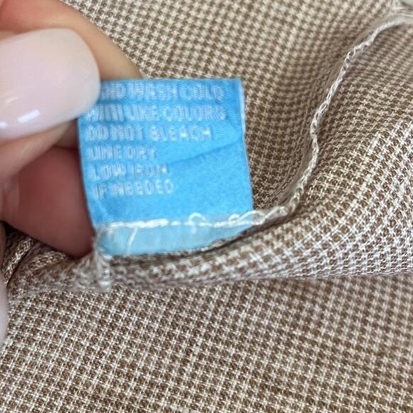 J McLaughlin 100% Linen Women Shirt Large Brown Boxy Boho Artsy Lagenlook Resort - Picture 8 of 8